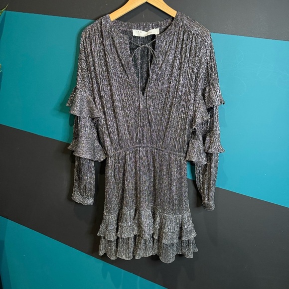 IRO Tellus Metallic Blouson Dress size 34 - Picture 3 of 12